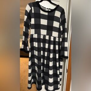 Dainty Jewells Black and White Checkered Kids Dress